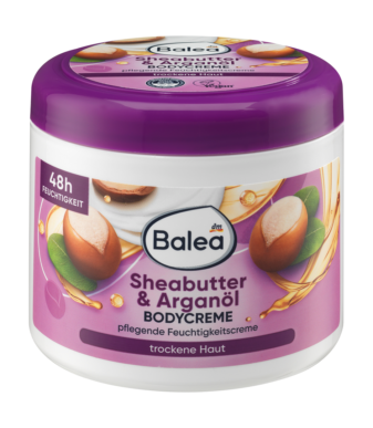 Balea Crème pour le corps au beurre de karité et à l'huile d'argan, 500 ml